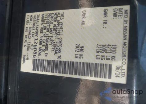 2015 Nissan Altima 2.5 S from USA, damaged, VIN 1N4AL3AP9FC126086